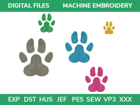 Adorable Dog Paws Embroidery