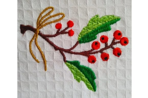 Holly Embroidery Design