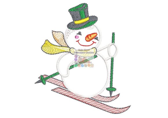 Snowman Begin to Ski