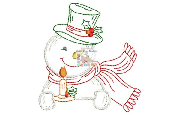 Snowman with Candle